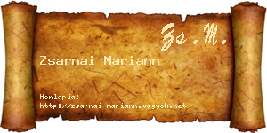 Zsarnai Mariann névjegykártya